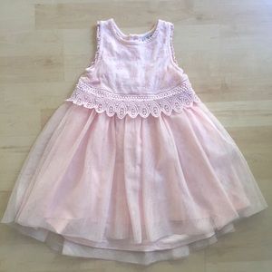 Pink tulle lace party dress